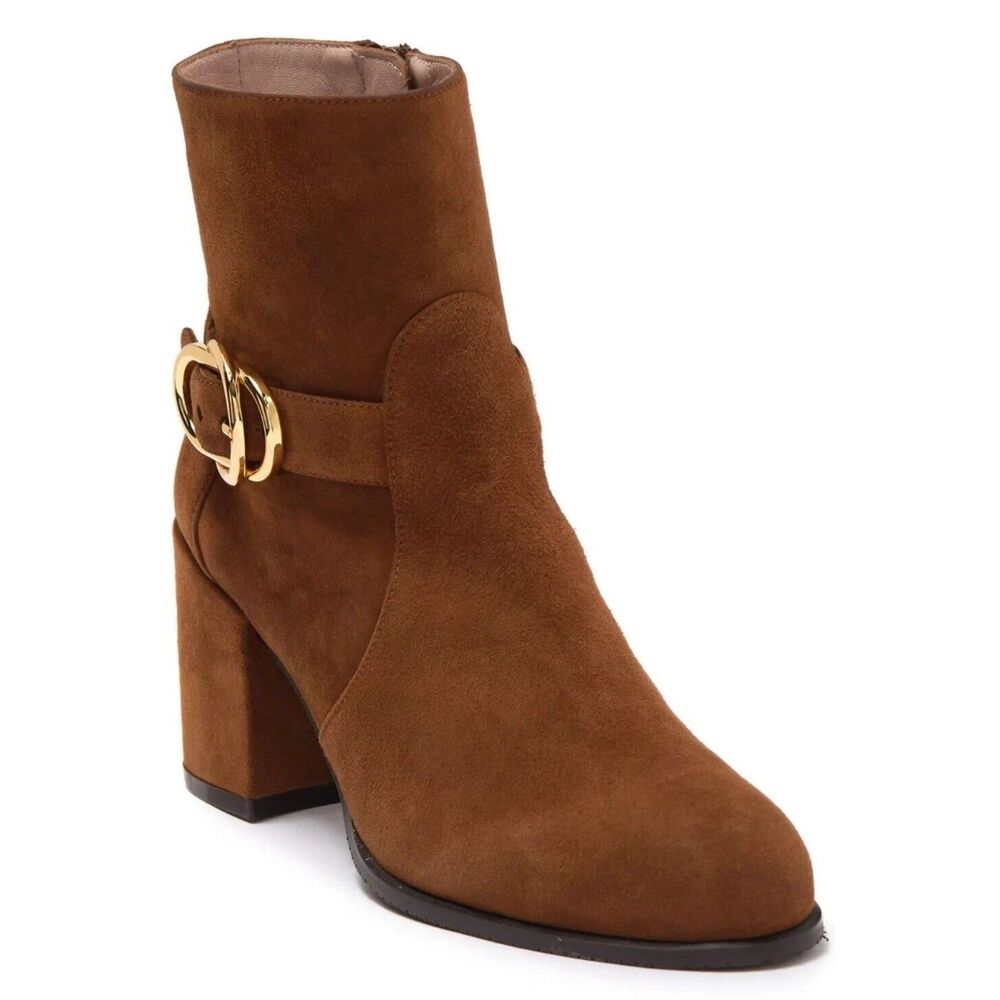 Stuart Weitzman Benedicta Suede Ankle Boots Brown NWOB Size 6 AA Narrow